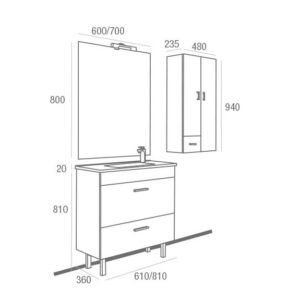 Mueble de Baño Almagro 600 Blanco