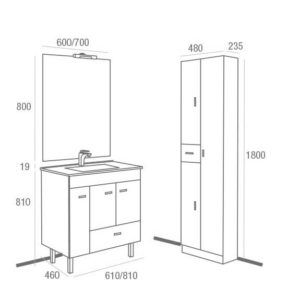 Mueble de Baño Betanzos 600 Blanco