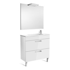 PACK ESPEJO DEBBA COMPACTO 2 CAJONES 800MM BLANCO