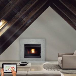 ESTUFA DE AIRE CANALIZABLE CORDOBA GLASS INSERT (12 Kw)