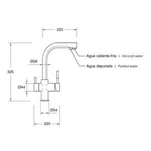 MONOMANDO FREGADERA CROMO SERIE IBON (OSMOSIS)