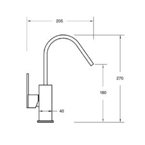 MONOMANDO PARA LAVABO EN CROMO SERIE MATISSE
