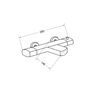 Medidas termostatico baño ducha Oval