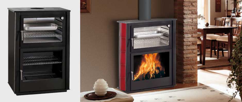 Estufa de leÃa con horno cerÃmica nerja