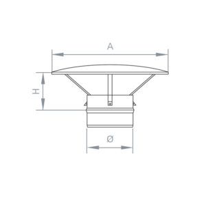 DEFLECTOR SIMPLE PARED INOX 316 EXTERIORES
