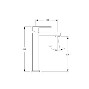 MONOMANDO LAVABO ALTO CROMO SERIE TIZZIANO