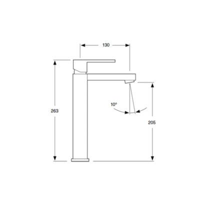 MONOMANDO LAVABO ALTO CROMO SERIE TIZZIANO