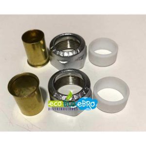 Racor mecánico, para tubo en cobre con junta de PTFE 438018 (CALEFFI)