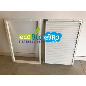 REJILLA DE PUERTA CON CONTRAMARCO BLANCA DE 400X600 MM