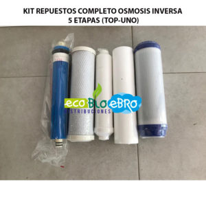 AMBIENTE KIT REPUESTOS COMPLETO OSMOSIS INVERSA 5 ETAPAS (TOP-UNO) ecobioebro