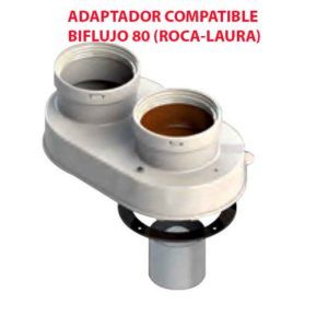ADAPTADOR COMPATIBLE BIFLUJO 80 (ROCA-LAURA) ecobioebro