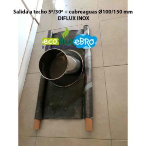 Salida a techo 5º:30º + cubreaguas Ø100:150 mm DIFLUX INOX ECOBIOEBRO