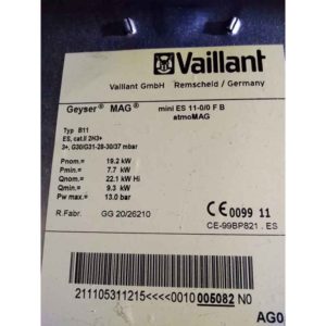 REPUESTO TERMOPAR CALDERA VAILLANT (mini Es 11-0/0 F B atmoMAG)
