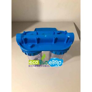 VISTA SUPERIOR VASO DOBLE CONTENEDOR PARA FILTROS DE 10 ECOBIOEBRO